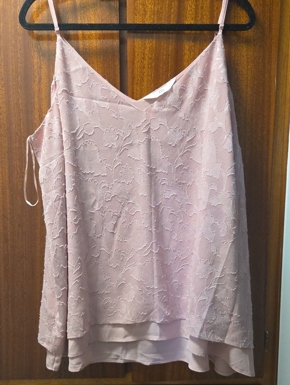 Women's Lace-Textured Camisole Tank Top - Blush Pink